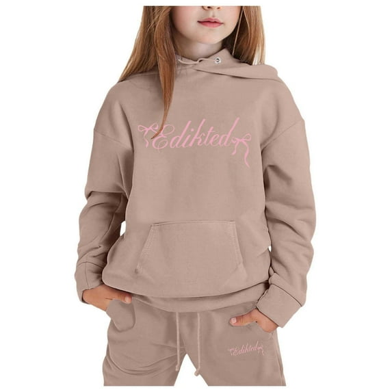 Xmyrz Little Girl Holiday Outfits Pants Set Hoodie Bow Knot Casual Long Sleeve Sweatsuits Tracksuits Clothes Sets Clothing Suits
