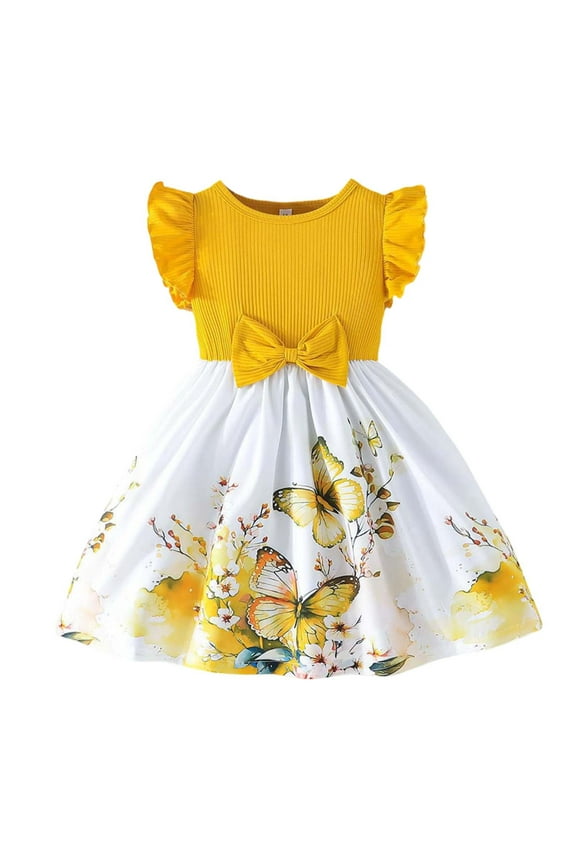 Little Girls Dresses Vacation Dresses Adorable Vogue Butterfly Slim Fit Fly Sleeve Cosie Flower Girl Dresses Going Out Dresses Cute Dresses