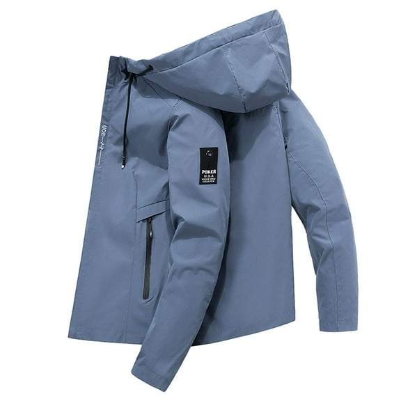 Xmyrz Mens Jacket Winter Handsome Zipper Relaxed Fit Long Sleeve Large Size Hooded Men'S Coats Outerwear Jacket