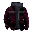 thumbnail image 1 of Xmyrz Mens Lightweight Jackets Christmas Plaid Printed Casual Long Sleeve Zipper Pocket Hooded Jacket Top Coat Outerwear Jacket, 1 of 1