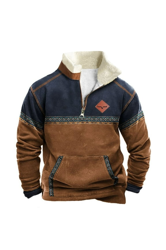 Mens Lightweight Jackets Comfy Print Retro Long Sleeve Faddish Vacation Baggy Top Coat Outerwear Jacket