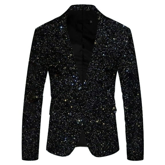 Xmyrz Mens Lightweight Jackets Stage Performance Long Sleeve Suit Jacket Faddish Glitter Suitable Men'S Coats Outerwear Jacket