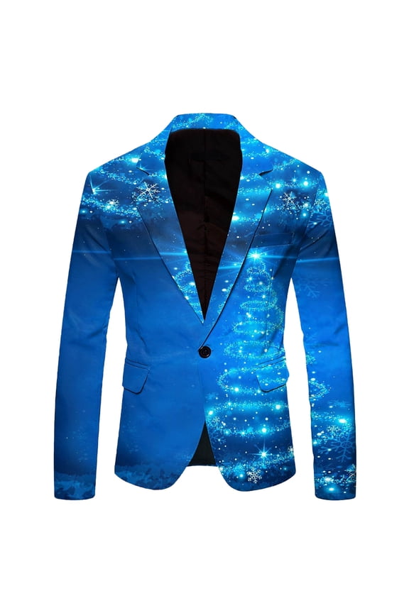 Mens Lightweight Jackets Suit Jacket Outdoor Long Sleeve Relaxation Fitted Christmas Tree Print Men'S Coats Outerwear Jacket