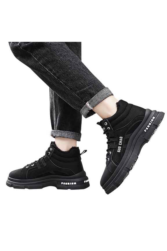 Mens Snow Boots Comfortable Thickened Thin Simplistic Sneakers Wide Calf Boots Winter Boots Mens Shoes