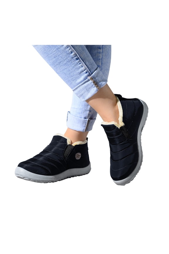 Mens Snow Boots Relaxation Comfy Streetwear Flat Skid Resistant Wide Calf Boots Winter Boots Mens Shoes