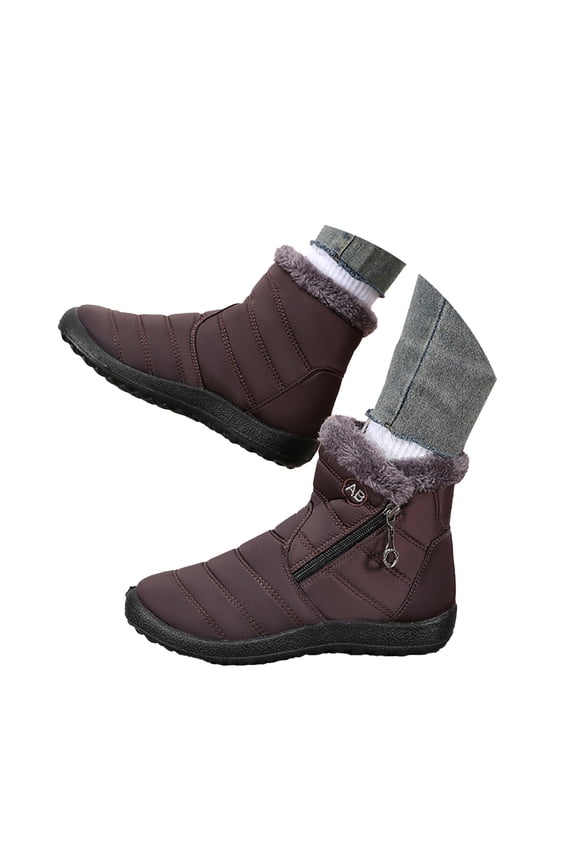 Mens Snow Boots Streetwear Skin-Friendly Skid Resistant Mid Calf Wide Calf Boots Winter Boots Womens Shoes