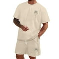 thumbnail image 1 of Xmyrz Outfit For Men Shorts Set Fresh Short Sleeve Suitable Large Size Coconut Tree Print Regular Style Holiday Trendy Clothes Sets, 1 of 5