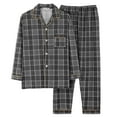 thumbnail image 1 of Xmyrz Pajama Sets For Men 2 Piece Outfits Classic Design Long Sleeve Plaid Print Cotton Bed Gown Large Size Sleepwear Pj Clothing Suits, 1 of 3
