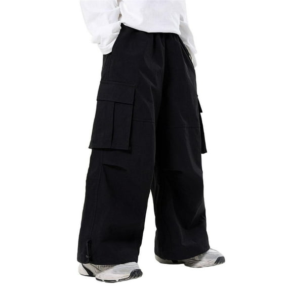 Xmyrz Pants For Boys Baggy Pants Regular Soft Cargo Pants Recreation Weekend Lounge Pants Girls Wide Leg Pants