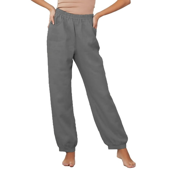 Xmyrz Pants For Womens 2025 Cotton Linen Homewear Relaxation Suitable Brief Style Slim Fit Lounge Trousers Casual Trouser