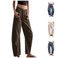 thumbnail image 1 of Xmyrz Pants For Womens 2025 Floral Print Straight Leg Jeans Loose Denim Pants Weekend Retro Lounge Trousers Casual Trouser, 1 of 7