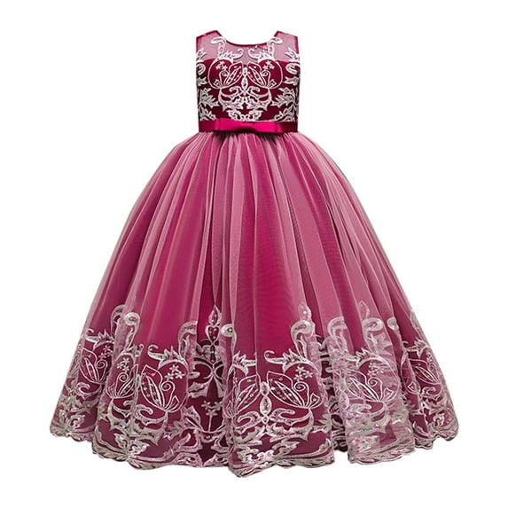 Xmyrz Princess Dresses For Girls Lace Wedding Bridesmaid Maxi Dresses Sequin Bowknot Puffy Sleeveless Casual Dresses Going Out Dresses Cute Dresses