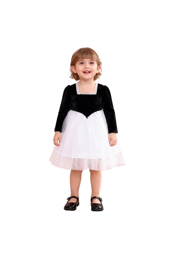 Princess Dresses For Girls Long Sleeve Velvet Comfortable Tutu Dress Holiday Flower Girl Dresses Going Out Dresses Cute Dresses