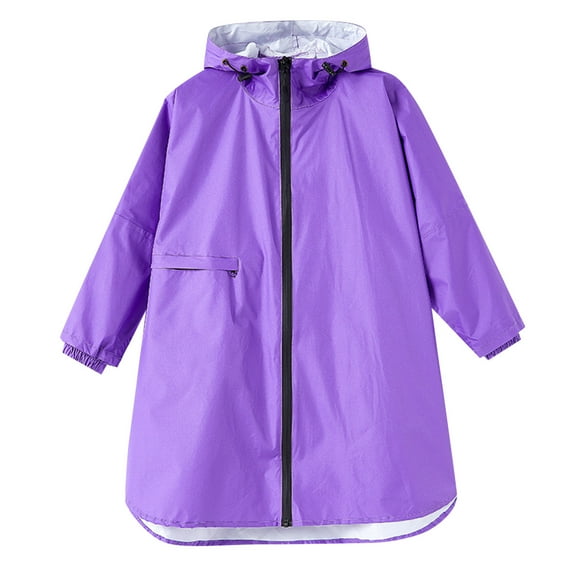 Xmyrz Raincoat For Girls Cape Hooded Boy Long Sleeve Lightwieght Going Out Loose Waterproof Softable Rainwear Raincoat Rain Jacket