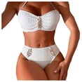 thumbnail image 1 of Xmyrz Sexy Bikinis For Women Bathing Suits 2 Piece Spaghetti Strap Ring Linked Ribbed Split Holiday Tights Swimwear Young Adult Swimsuits, 1 of 6