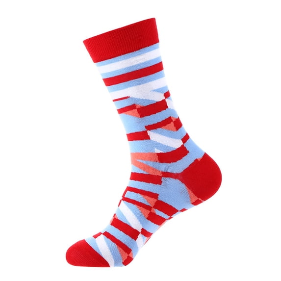 Xmyrz Socks For Women Faddish Geometric Print Socks Cotton Holiday Skin-Friendly Casual Cute Socks