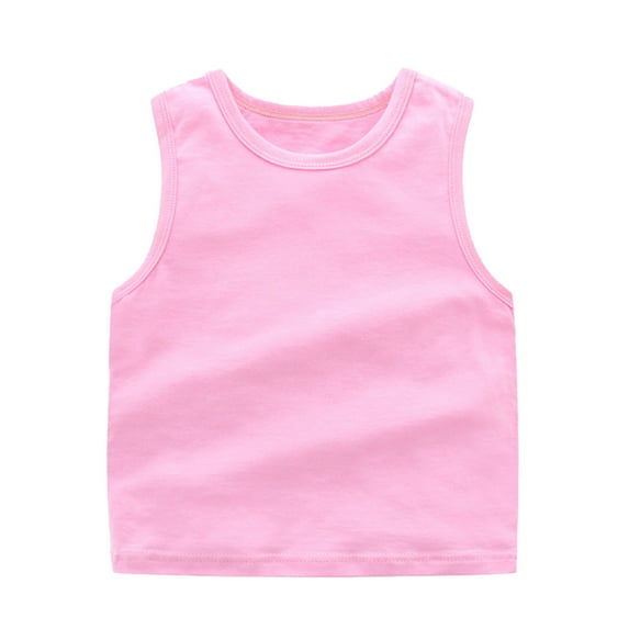 Xmyrz Summer Tank Top For Baby Girl Boy Racerback Crop Vest Soild Sleeveless Sports Cotton Basic Style Blouse Girls Casual Tops