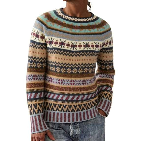 Xmyrz Sweater Tops For Women Long Sleeve Loose Fit Outgoing Suitable Classic Casual Color Block Cute Sweaters Men Knit Sweater