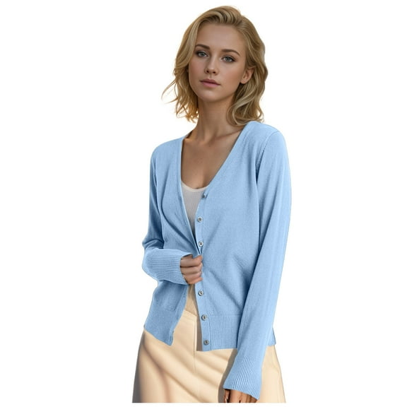 Xmyrz Sweaters For Women Trendy Knitted Cardigan Sweater Coat Plus Size Versatile Baggy Vacation Simple Style Cute Sweaters Knit Sweater