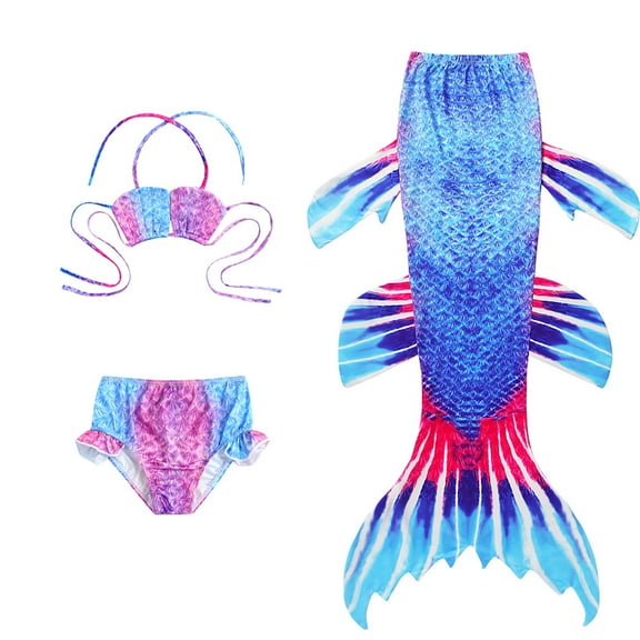 Xmyrz Swimsuit For Girls 3Pc Endearing Holiday Fish Tail Trendy Cozy Swimwear Bathing Suits Tankinis Cute Bikinis