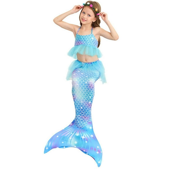 Xmyrz Swimsuit For Girls 3Pc Surfing Cozy Fish Tail Lovely Trendy Swimwear Bathing Suits Tankinis Cute Bikinis