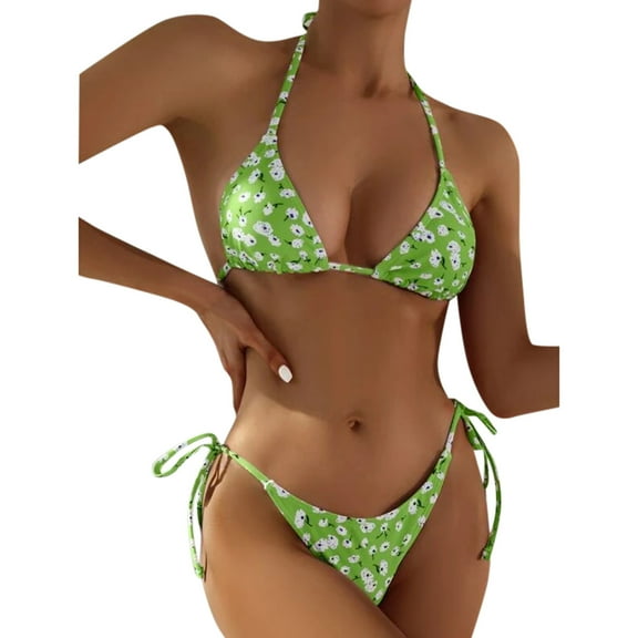 Xmyrz Tankinis Swimsuits For Women 2025 Filled Bra Stripe Print Spaghetti Strap Leisure Thin Vacation 2Pc Swimsuit Sets Swimwear