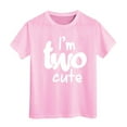 thumbnail image 1 of Xmyrz Toddler Girl Graphic T Shirts Teens Crewneck Cozy Short Sleeve Print Relaxed Fit Regular Style Letter Blouse Kids Going Out Tops, 1 of 4