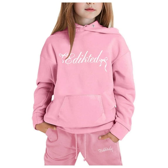 Xmyrz Toddler Girl Outfits Set Pants Set Hoodie Bow Knot Casual Long Sleeve Sweatsuits Tracksuits Clothes Sets Clothing Suits