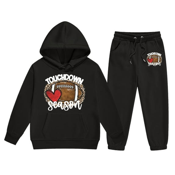 Xmyrz Toddler Girl Outfits Set Pants Set Long Sleeve Hooded Rugby Sports Sweatsuits Tracksuit Clothes Sets Clothing Suits