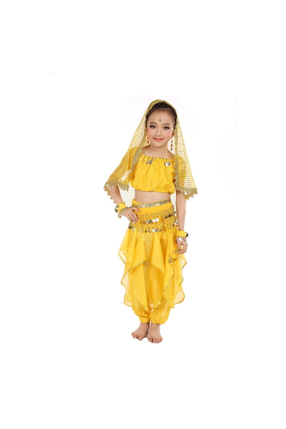 Toddler Girl Outfits Set Pants Set Performance Indian Dance Belly Dance Skin-Friendly Clothes Sets Clothing Suits