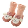 thumbnail image 1 of Xmyrz Toddler Girl Socks Baby Socks Indoor Animals Print Adorable Slipper Shoes Antislip Socks Booties Collar Kids Socks, 1 of 5