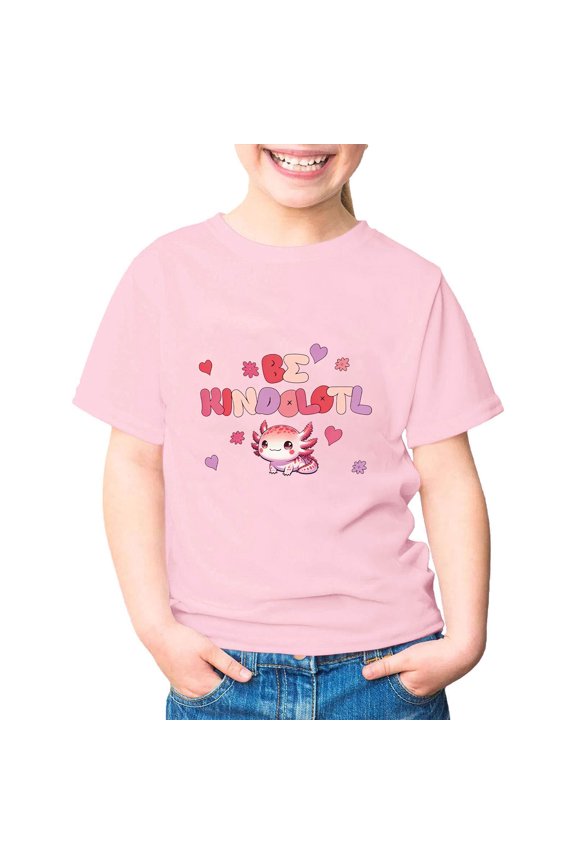 Toddler Girls T Shirts Loose Cool Print Versatile Kindness Day Refreshing T-Shirt Going Out Tops Cute Tops Summer Tops Blouse