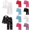 thumbnail image 1 of Xmyrz Valentine's Day Cute Pajama Sets For Women Heart Shaped Printed Stylish Recreation Long Sleeved Pants Set Sleepwear Pj Outfit Sets, 1 of 5