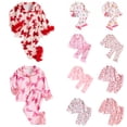 thumbnail image 1 of Xmyrz Valentine's Day Pajama Sets For Girl Two Piece Turn Down Collar Sleepwear Loose Cartoon Pj's Homewear Button Up Outfit Sets Pants Set Long Sleeve, 1 of 9