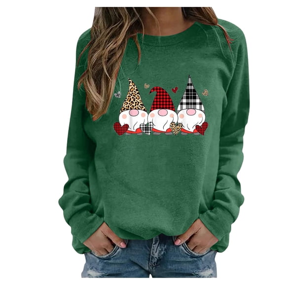 Xmyrz Valentine's Day T Shirts For Women Trendy Skin-Friendly Print Leisure Long Sleeve Pullover Hoodies Cute Tops Blouses T-Shirt