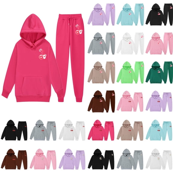 Xmyrz Valentine's Day Toddler Girl Outfits Set Heart Print Tracksuits Long Sleeve Toddler Girl Sweatsuit Set Two Piece Softable Baggy Pants Set Leisure Clothes Sets