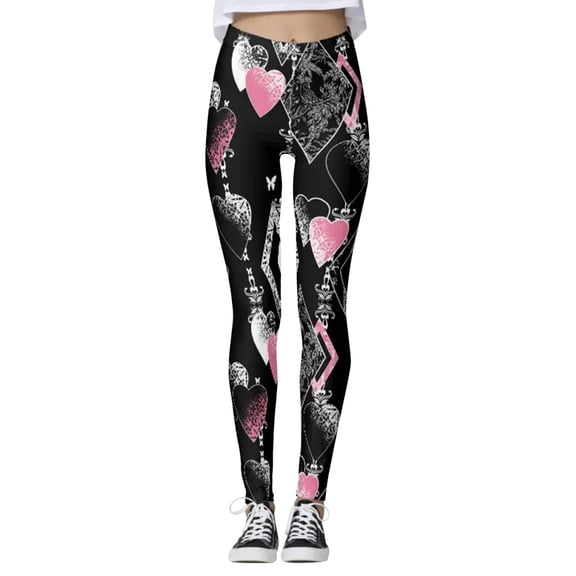 Xmyrz Valentine's Day Womens Casual Pants Thin Recreation Streetwear Leggings Printed Versatile Slim Fit Refreshing Lounge Pants Casual Trouser