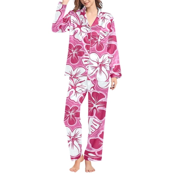 Xmyrz Valentine's Day Womens Pajama Sets Cool Floral All Matching Pants Set Adorable Loungewear Print Refreshing Bowknot Sleepwear Pj Outfit Sets