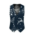 thumbnail image 1 of Xmyrz Vest Tops For Men Suit Vest Button Down Christmas Print Comfort Holiday Sleeveless Thin Pocket Outerwear Vest Casual Top, 1 of 5