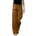 thumbnail image 1 of Xmyrz Women'S Casual Pants Linen Lightwieght Slim Fit Straight Tube Hanging Baggy Refreshing Cool Lounge Trousers Casual Trouser, 1 of 5