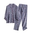 thumbnail image 1 of Xmyrz Womens Fall Pajamas Sets Cotton Suitable Recreation Cartoon Long Sleeve Homewear Print Fresh Pj'S Sleepwear Outfit, 1 of 9