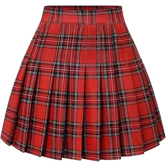 Xmyrz Womens Fall Skirts Plaid Print Breathable Mini Skirts Leisure Classic Design Baggy Cute Skirts Young Adult Skirts