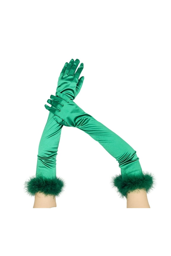Womens Gloves Thin Gloves Vintage Party Satin Gloves Coay Christmas Style Fleece Role Play Women's gloves Mittens