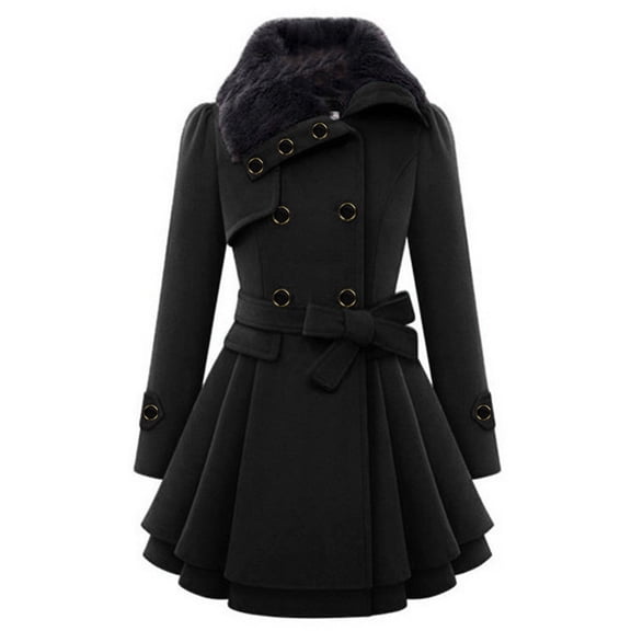 Xmyrz Womens Lightweight Jackets Woolen Coat Thickened Button Down Hanging Out Plus Size Long Sleeve Top Coat Outerwear Jacket