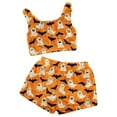 thumbnail image 1 of Xmyrz Womens Pajamas Sets Outfit Sets Leisure Loungewear Print Sleeveless Shorts Set Stylish Halloween Sleepwear Pj Clothing Suits, 1 of 2