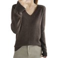 thumbnail image 1 of Xmyrz Womens Sweaters Classic Shape V Neck Long Sleeve Pullover Sweater Lightweight Knitted Cute Sweaters Knit Sweater, 1 of 4