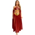 thumbnail image 1 of Xnihocha Adult Women Indian Belly Dance Outfit 2Pcs Halter Top Built-In Briefs Tribal Oriental Party Clubwear Burgundy XL, 1 of 7