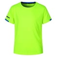thumbnail image 1 of Xnihocha Boys' Activewear T-Shirts Quick-drying Outdoor Active Athletic Crew Neck Tee Top Fluorescent Green 120, 1 of 4