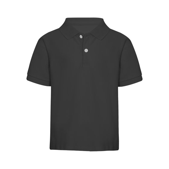 Xnihocha Boys School Uniform Short Sleeve Polos Shirt Moisture Wicking Performance Sports T-Shirt Black 9-10