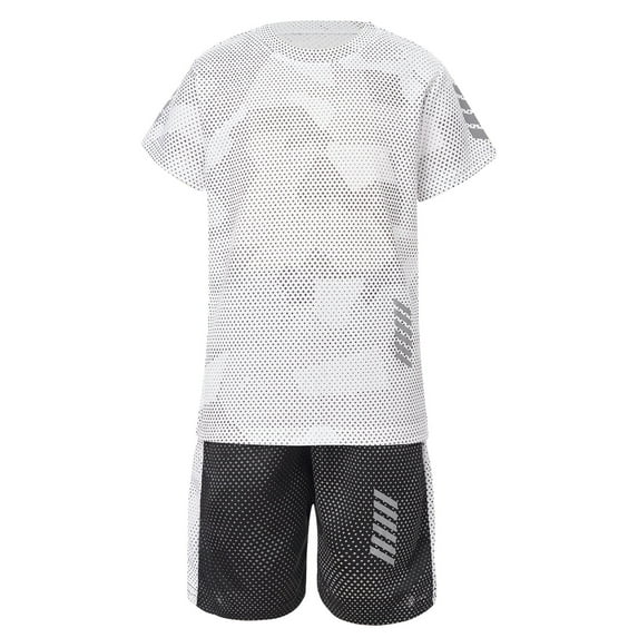 Xnihocha Boys Soccer Sports Training Uniforms Kids Youth Athletic Football Soccer Jersey Shirt and White 140